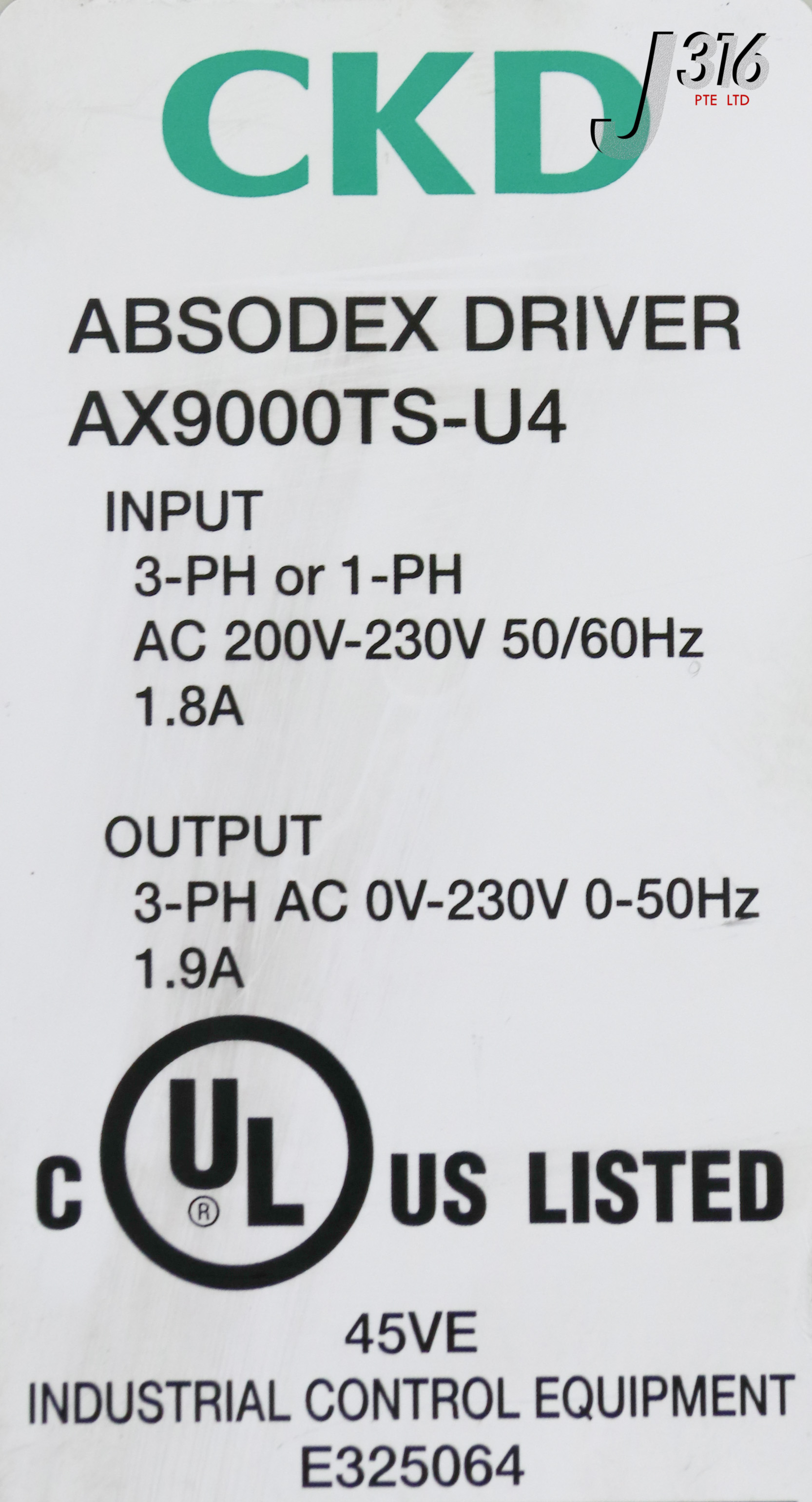 25384 CKD ABSODEX DRIVER AX9000TS-U4